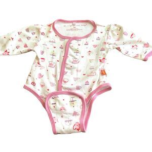 Magnificent Baby Girls NB Newborn Bodysuit Tea Party Cute Baby Shower Pink Sweet